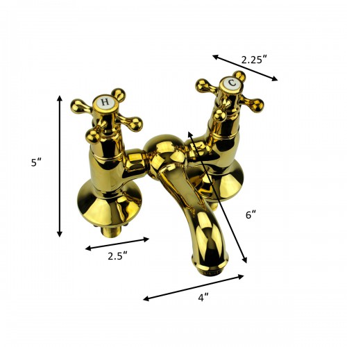 Faucet Tub Solid Brass Bridge 2 Cross Handle 4" Centerset image-10