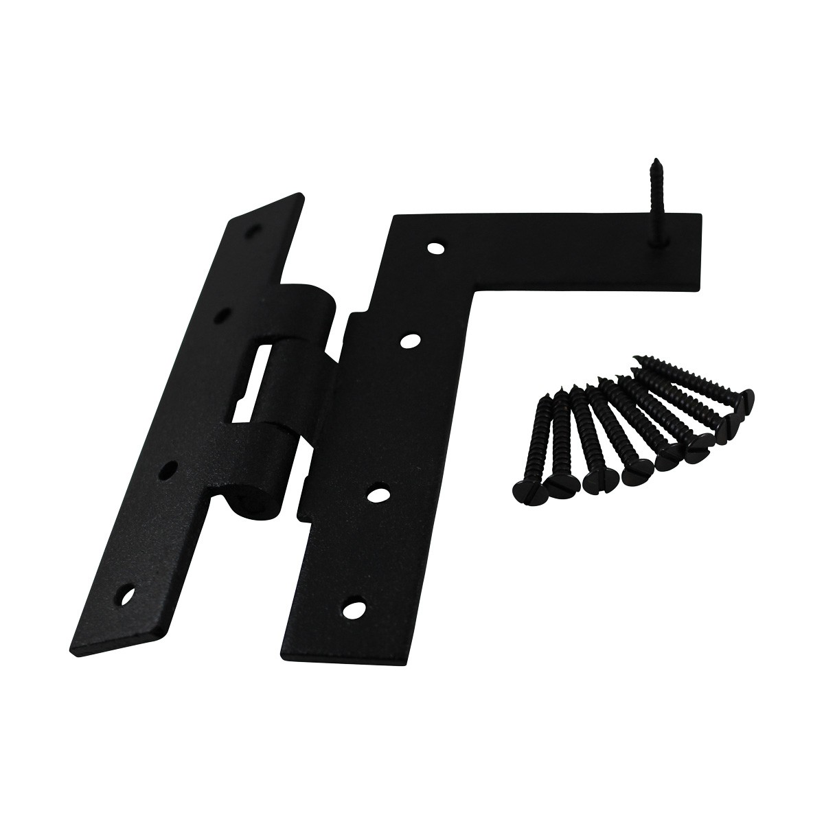 Offset HL Hinge Black Iron Left 4" H