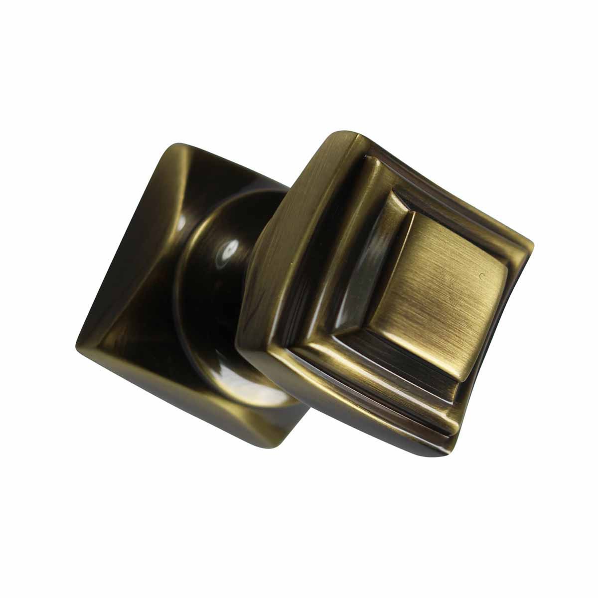 Knob Cast Antique Brass 1'' Square
