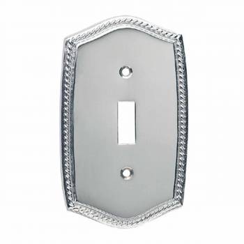 Chrome Plated Switch Plate Brass Toggle Decorative Roped Style 