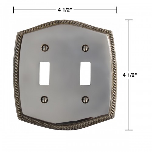 Toggle Switch Plate Chrome-Plated Solid Brass Finish image-3