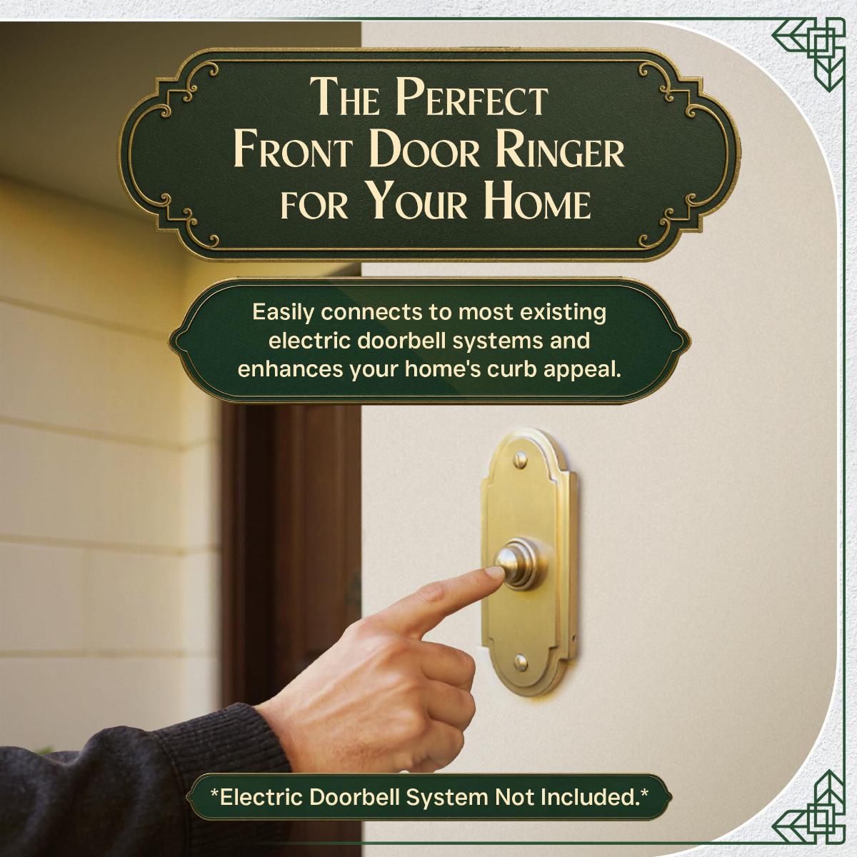 Wired Brass Door Bell Push Button 4" L Lacquered Finish image-6