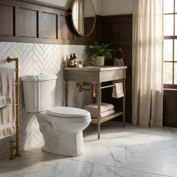 Sheffield 2-Piece 0.8 GPF/1.6 GPF WaterSense Dual Flush Elongated Toilet in White with Slow Close Seat 