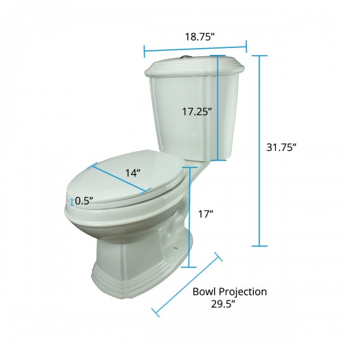 Sheffield 2-Piece 0.8 GPF/1.6 GPF WaterSense Dual Flush Elongated Toilet in White with Slow Close Seat image-11