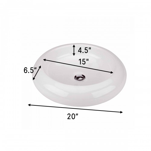 Bathroom Vessel Sink White Porcelain Tranquility image-5