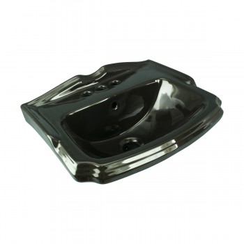 Small Wall Mount Sink Black Bathroom Basin 19" image-2