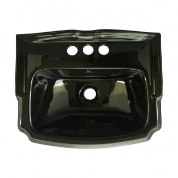 Small Wall Mount Sink Black Bathroom Basin 19" image-7