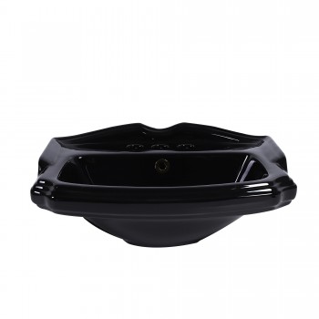 Small Wall Mount Sink Black Bathroom Basin 19" image-9