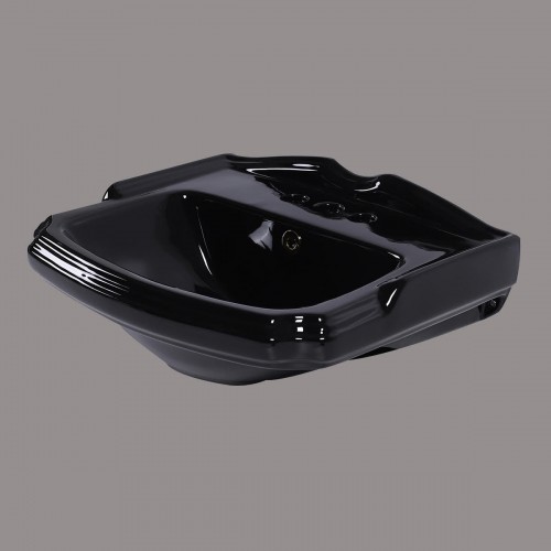 Small Wall Mount Sink Black Bathroom Basin 19" image-7