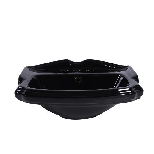 Small Wall Mount Sink Black Bathroom Basin 19" image-8