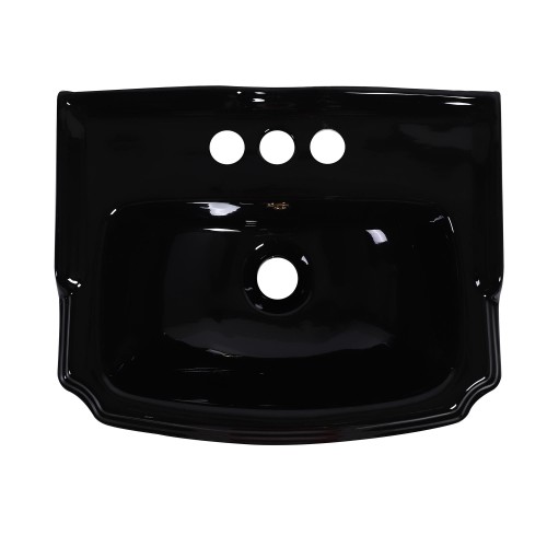 Small Wall Mount Sink Black Bathroom Basin 19" image-9