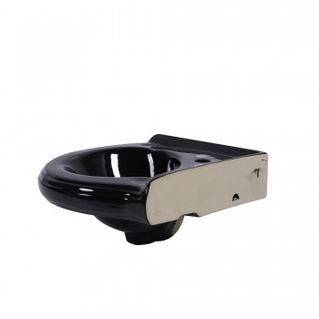 Small Corner Bathroom Sink Wall Mount Black Centerset image-12