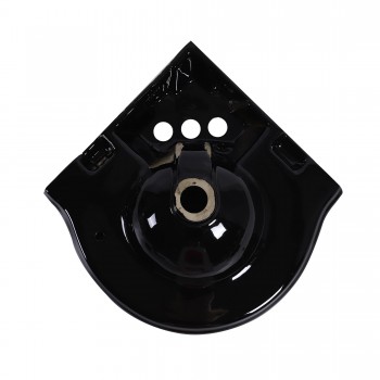 Small Corner Bathroom Sink Wall Mount Black Centerset image-11