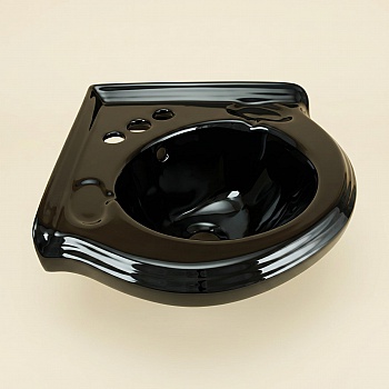 Small Corner Bathroom Sink Wall Mount Black Centerset image-8