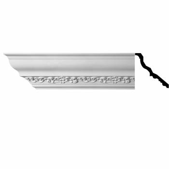 Cornice White Urethane  94" L Sabine Ornate Finish with Seamless Design 
