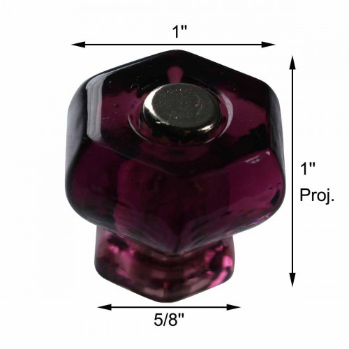Cabinet Knob Amethyst Glass 1" Dia Purple Knob for Cabinet image-4