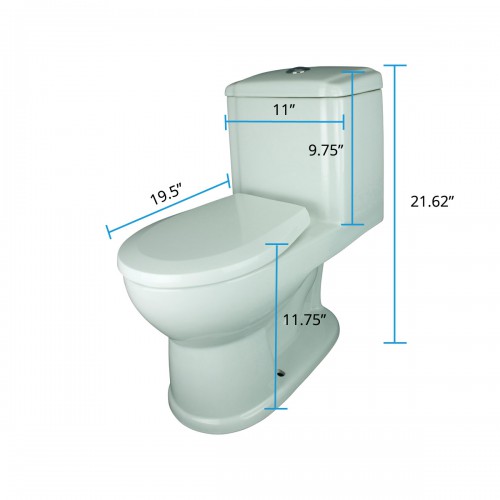 Child Potty Training Toilet 11 3/4" Bowl Height Push Button Flush One Piece Round Heavy Duty Porcelain image-10
