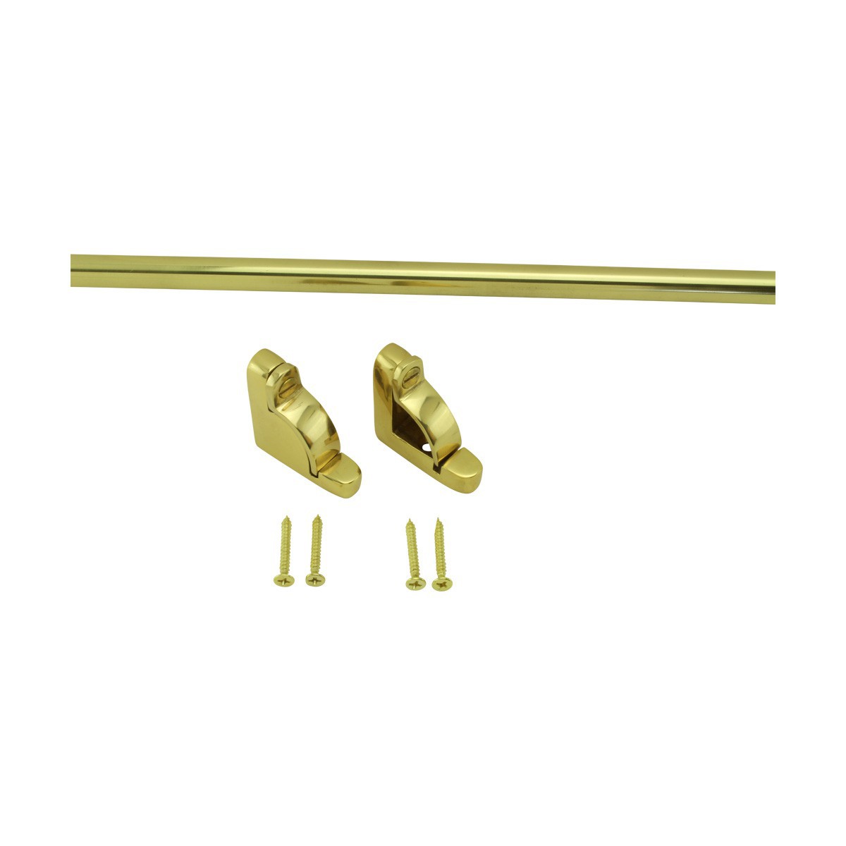 Bright Brass Carpet Rod Holder for Stair Runner 39 5/8 Inch Length Set