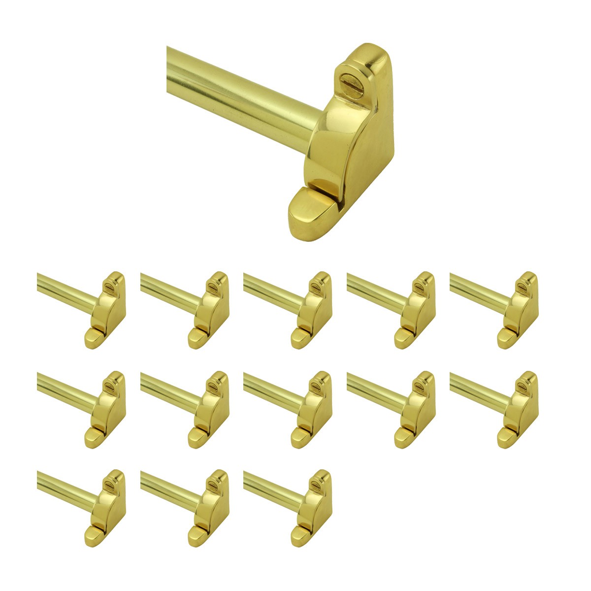Bright Brass Carpet Rod Holder for Stair Runner 39 5/8 Inch Length Set of 13