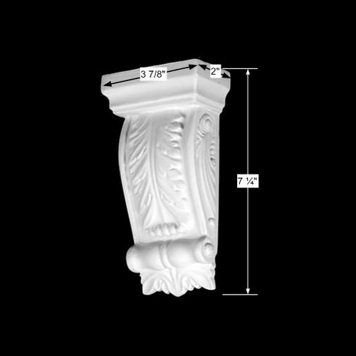 Decorative White Corbel 7.25" H x 3.88" W Urethane Antique Victorian Shelf Brackets Wall Decor image-3