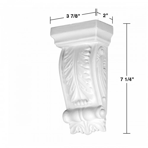 Decorative White Corbel 7.25" H x 3.88" W Urethane Antique Victorian Shelf Brackets Wall Decor image-4