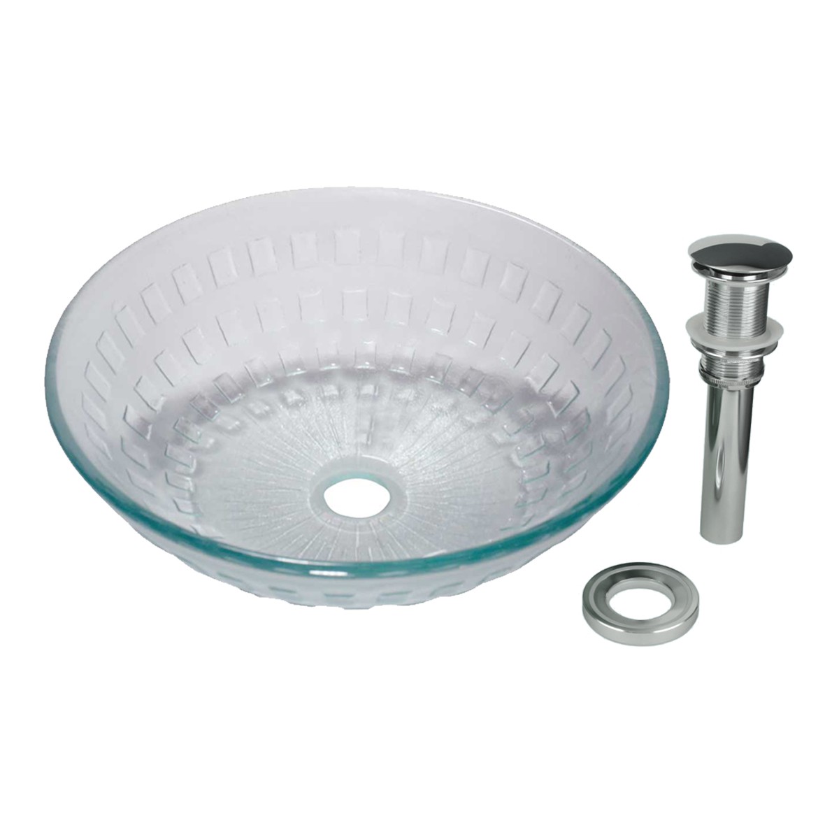 Renovator's Supply Bathroom Tempered Clear Glass Vessel Sink Round Pop