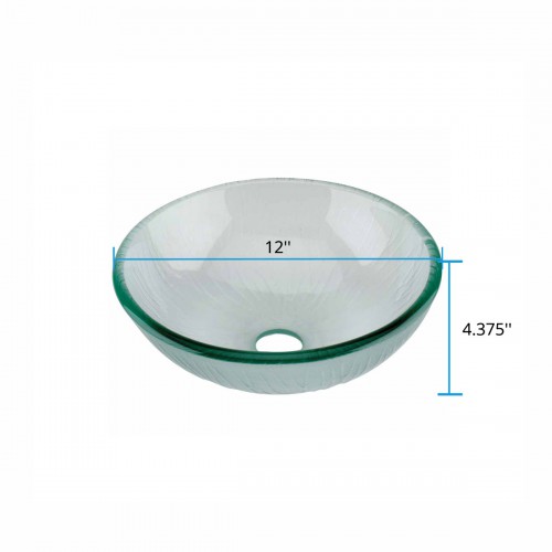 Glass Vessel Sink with Drain Frosted Green Tempered Glass Mini Bowl Sink image-8
