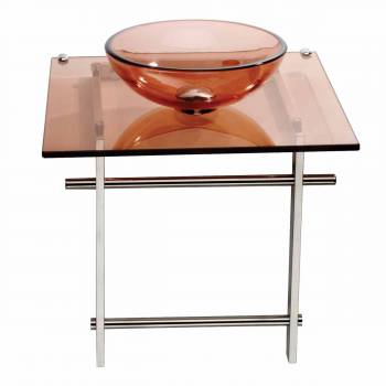 Children Bathroom Console Sink Amber Glass Vanity 