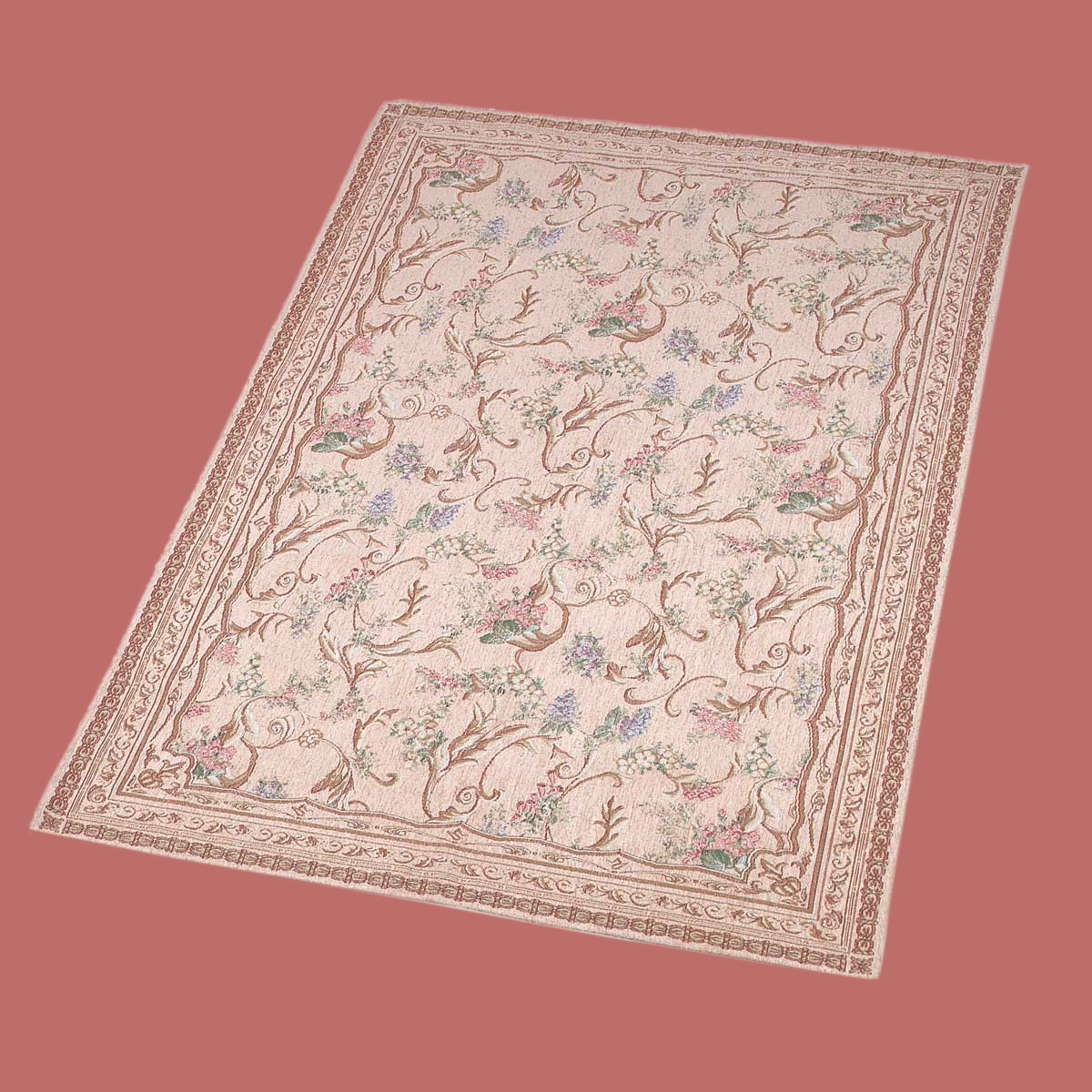 Rectangular Area Rug 9' x 6' Red Chenile