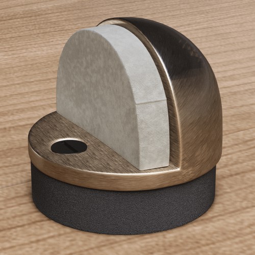 Antique Brass Door Stopper Floor Mount Bumper Dome Style image-2