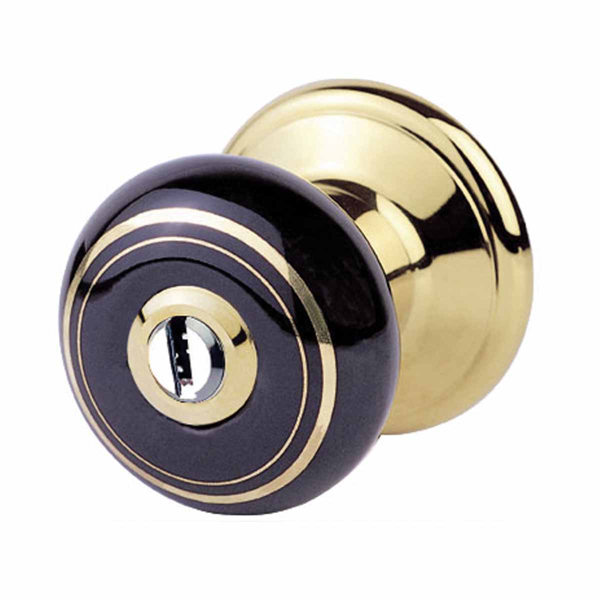 Int&Ext Keyed Door Knob Lock Set Porcelain Ajustable Backset