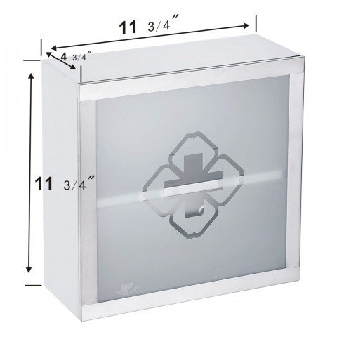 Mini Wall Mount Medicine Cabinet 11.8" Square Chest Stainless Steel Double Shelf image-8