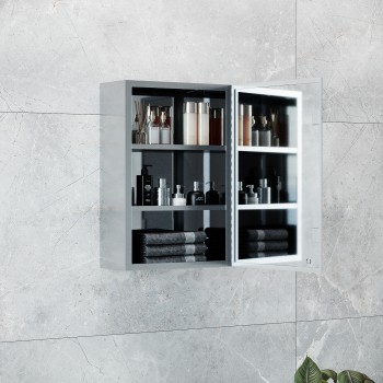 Stainless Steel Wall Mounted Medicine Cabinet w/ Mirror 21.75 x 13.75 