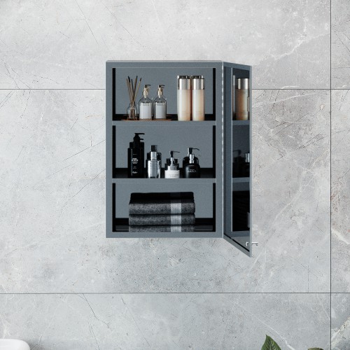 Stainless Steel Wall Mounted Medicine Cabinet w/ Mirror 21.75 x 13.75 image-3