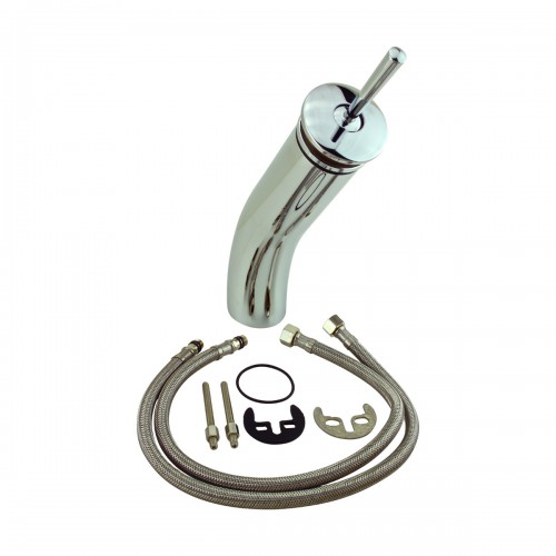 Tall Waterfall Faucet Heavy Cast Brass Chrome Round image-6