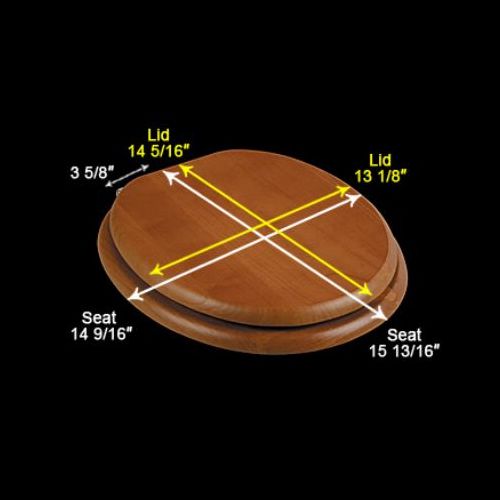 Wooden Round Shaped Light Oak Finish Toilet Seat with Brass PVD Hinges image-12