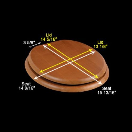 Light Oak Finish Wooden Round Toilet Seat with Chrome Hinges and Stabilizers image-7