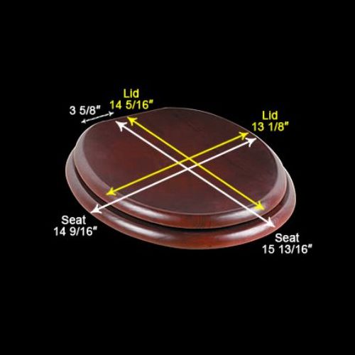 Cherry Finish Wooden Round Toilet Seat with Brass PVD Hinges and Stabilizers image-13