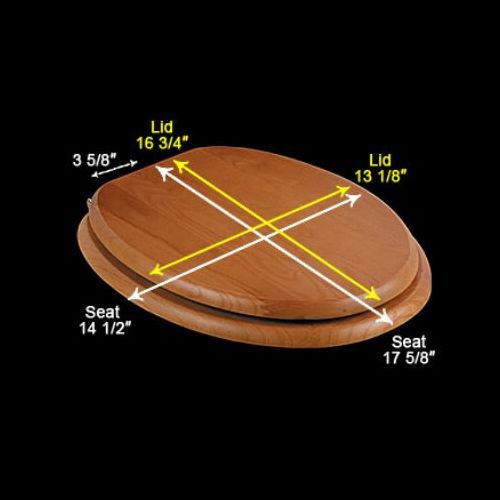 Wooden Elongated Toilet Seat Light Oak Finish with Brass PVD Hinges Renovators image-8