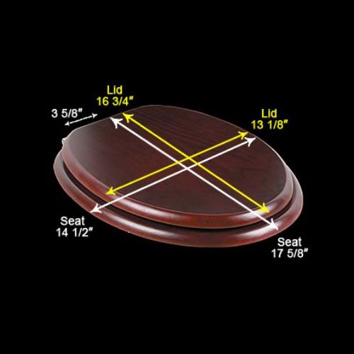 Cherry Finish Wooden Elongated Toilet Seat with Brass PVD Hinges and Stabilizers image-8