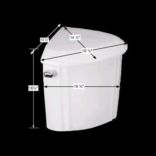 White Ceramic Sheffield Dual Flush Corner White Toilet Tank image-16