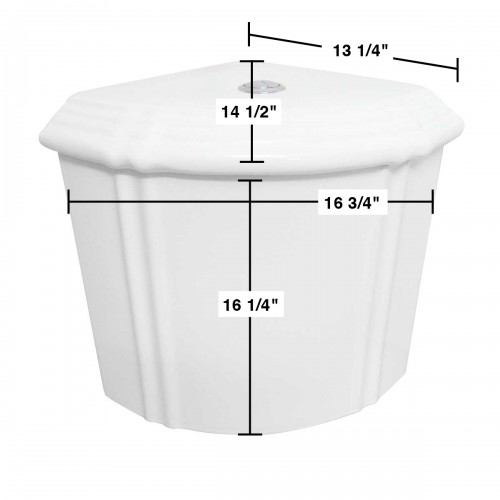 White Ceramic Sheffield Dual Flush Corner White Toilet Tank image-17