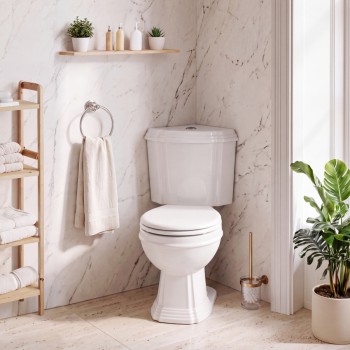 Sheffield Corner 2-Piece 0.8 GPF/1.6 GPF WaterSense Dual Flush Round Toilet in White with Slow Close Seat 