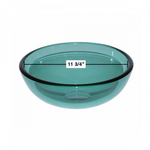Tempered Glass Vessel Sink with Drain, Green Mini Glass Round Bowl Sink image-10