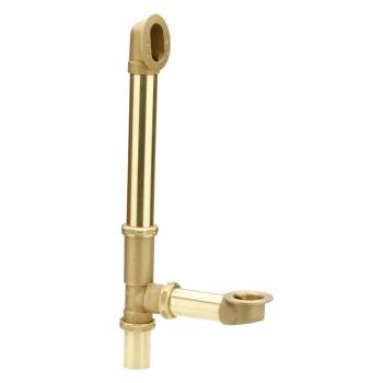 Solid Brass Tub Drain Overflow Lift Turn Control No Plug Tub 