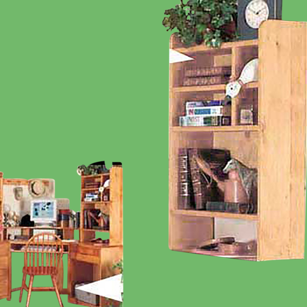 Wood Desktop Shelf Organizer Unit Unfinished Pine 22.5 Inches Item142110