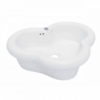 Clover 20" Countertop Vessel Bathroom Sink White with Overflow 