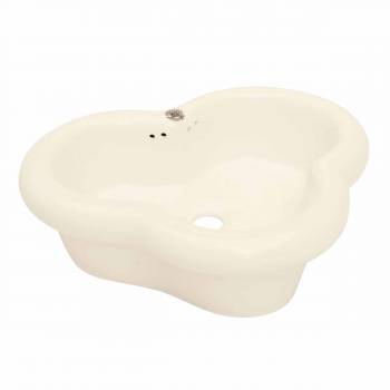 Clover 20" Countertop Vessel Bathroom Sink Biscuit Finish with Overflow 