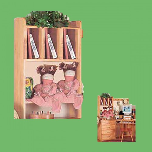 Wood Desktop Shelf Organizer Unit Shelves Unfinished Pine 22.5 Inch image-2