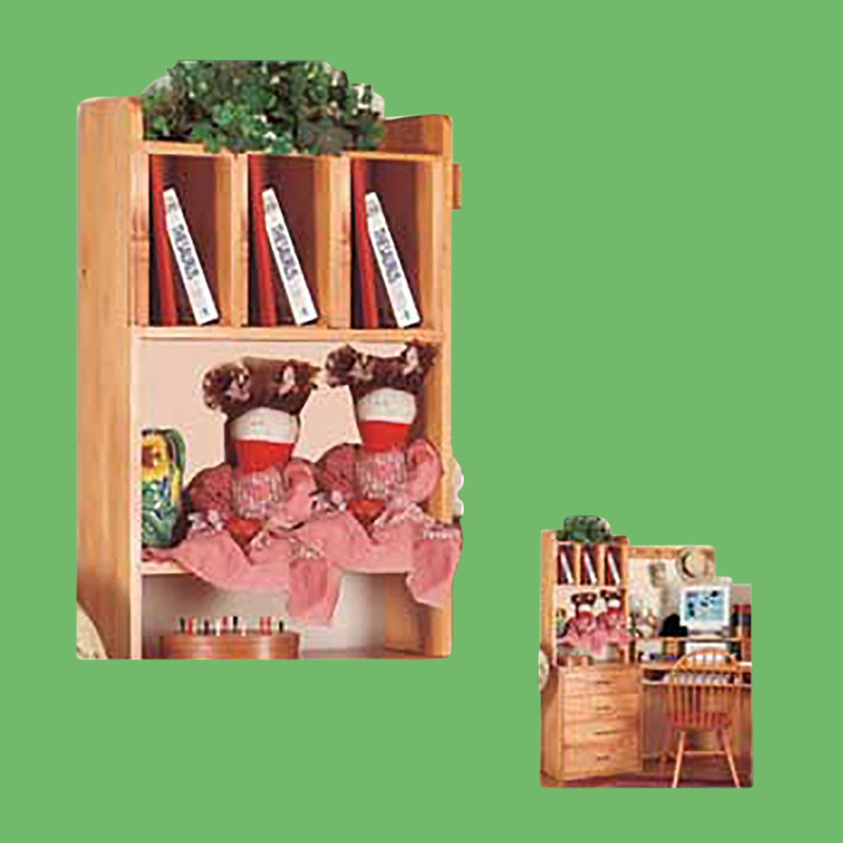 Desktop Shelf Unit Honey Pine Solid Wood